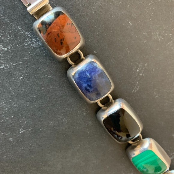 Semi-Precious Stone Bracelet Jewelry - Semi-Precious Stone & Silver Bracelet